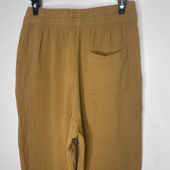 Women's Wishlist Camel Pull On Crop Muslin Wide Leg Cotton Pants Size Small - Picture 4 of 12